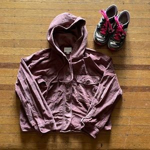 American eagle button up hooded jacket (size large)